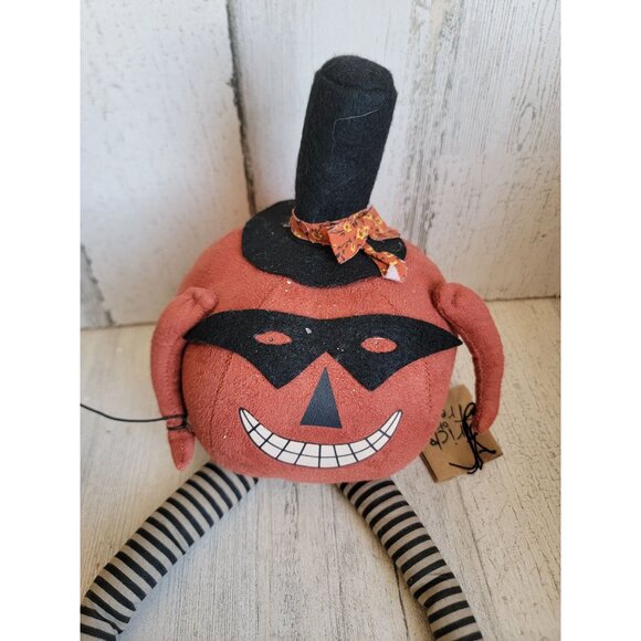 Vintage unique pumpkin sitting trick or treat plush home decor spooky Halloween - Picture 5 of 8